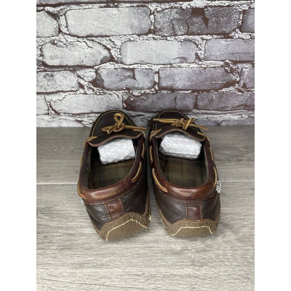 L.L. Bean Pebble Brown Leather Moccasin Slip On Loafers Shoes Men Sz 10M US/43EU - Picture 5 of 16
